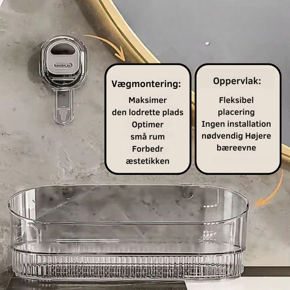 GripRack™ | Praktisk opbevaring uden boring – hold køkken og badeværelse ryddeligt