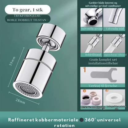 FlexiFlow™ | 360° Vandhane-forlænger – Fleksibel og praktisk vandstrøm til enhver vask