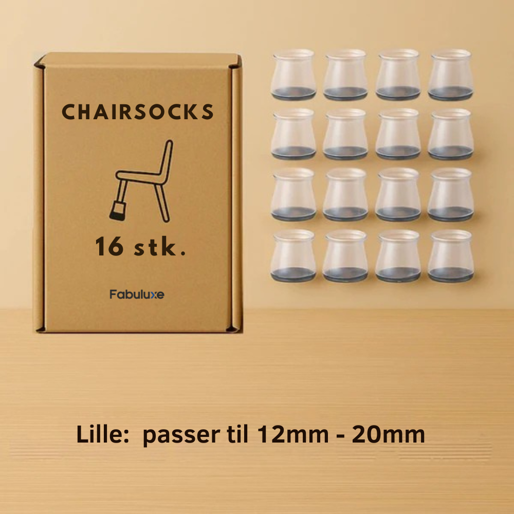 ChairSocks™ | Usynlige, fleksible sokker til stoleben – beskyt dine gulve mod ridser