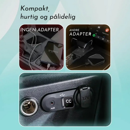 CastCube™ | Plug & Play USB-enhed til øjeblikkelig CarPlay og Android Auto i din bil