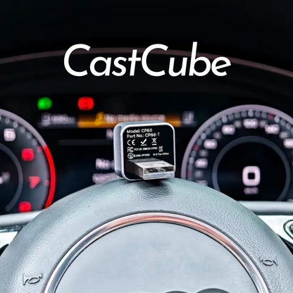 CastCube™ | Plug & Play USB-enhed til øjeblikkelig CarPlay og Android Auto i din bil
