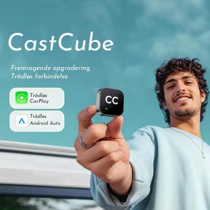 CastCube™ | Plug & Play USB-enhed til øjeblikkelig CarPlay og Android Auto i din bil