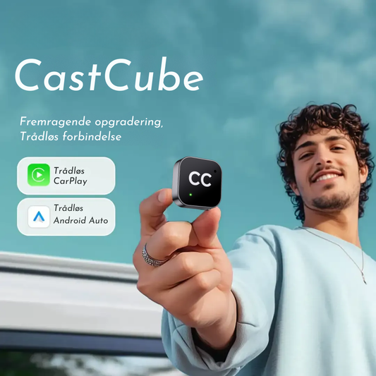 CastCube™ | Plug & Play USB-enhed til øjeblikkelig CarPlay og Android Auto i din bil