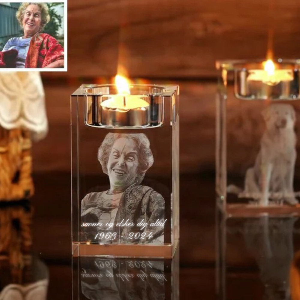 EternaLight™ | Kandelaber med personligt foto i glas