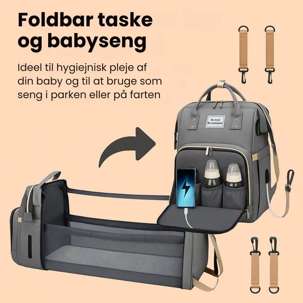 BabyBuddy™  | Fra pusletaske til barneseng i en håndevending