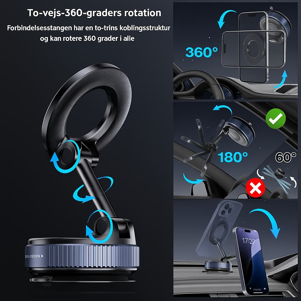 MagLock™ 360° | Sammenklappelig Magnet-Håndholdt Holder