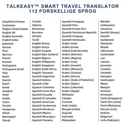 TalkEasy™ | Din ultimative rejseoversætter i lommestørrelse!