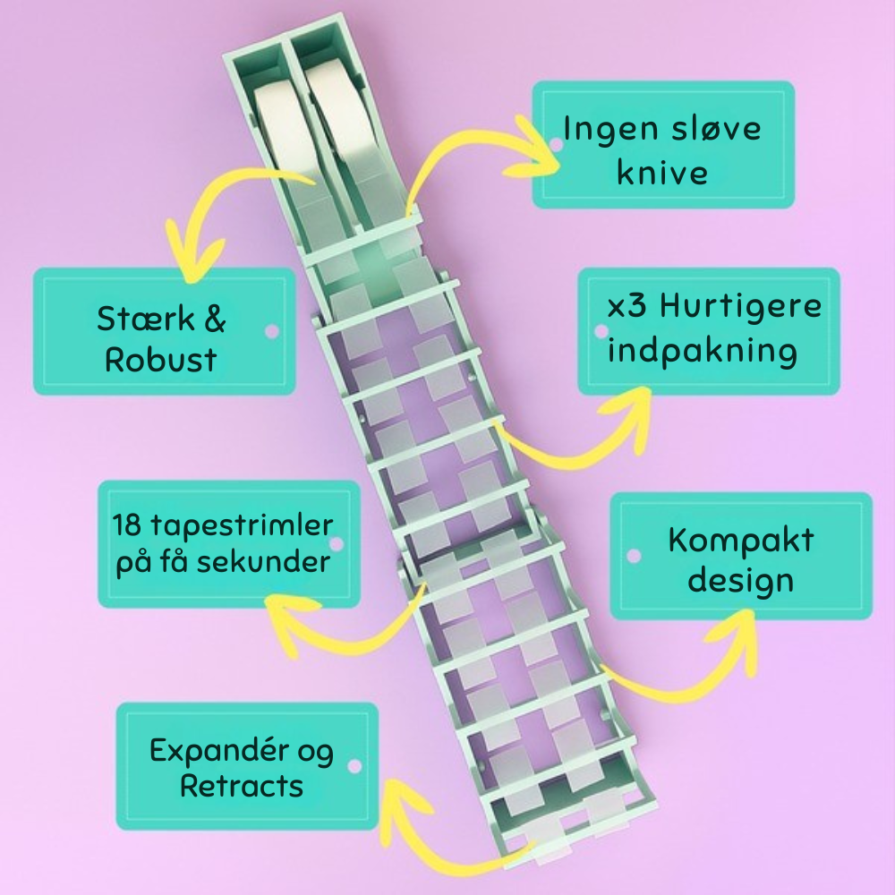 TapeBuddy™ | Klipp flere stykker tape på et øjeblik – perfekt til gaver eller på kontoret!