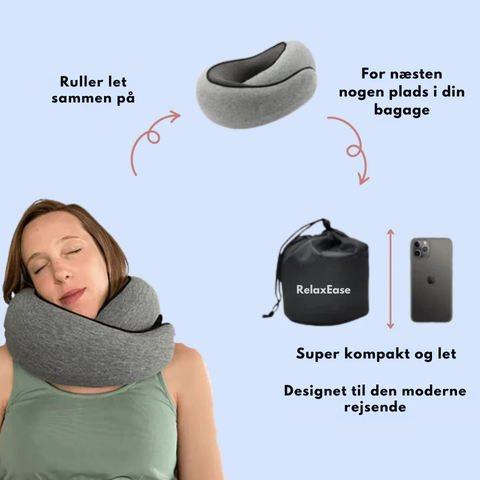 RelaxEase™ | Ergonomisk nakkepude til behagelige rejser og smertefri dage ✈️