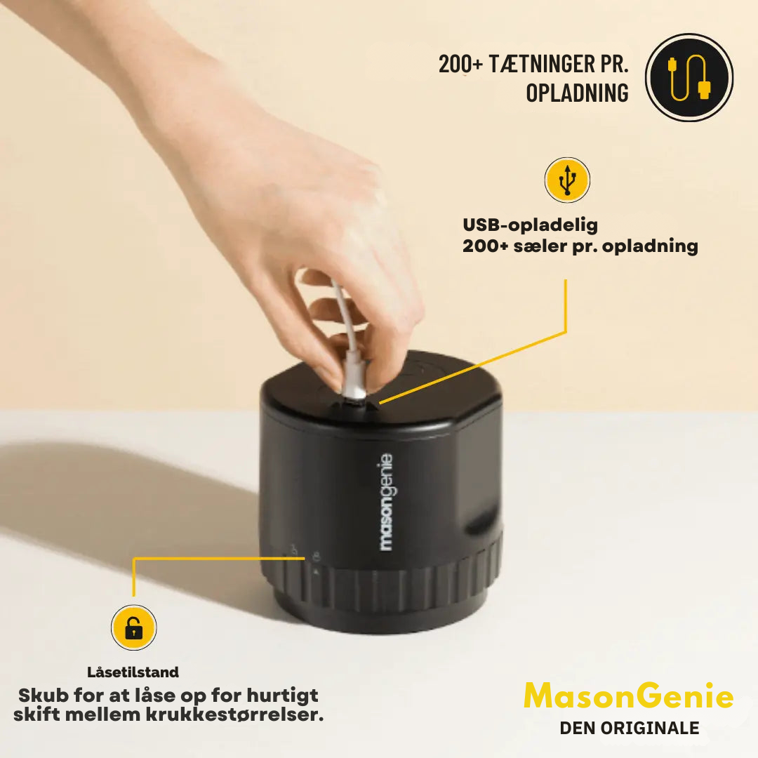 MasonGenie™ | Ubesværet vakuumforsegling for friskhed og bekvemmelighed