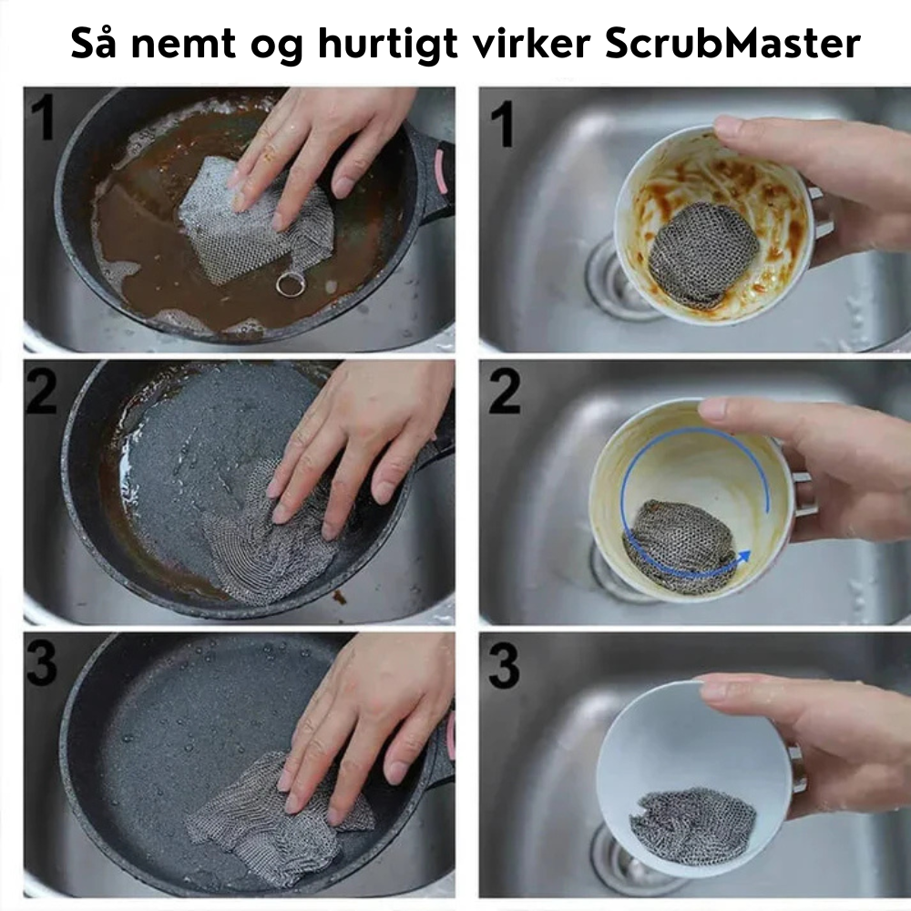 ScrubMaster™ (10-pack) | Multifunktionel Ståltrådsklud, Genanvendelig og Effektiv