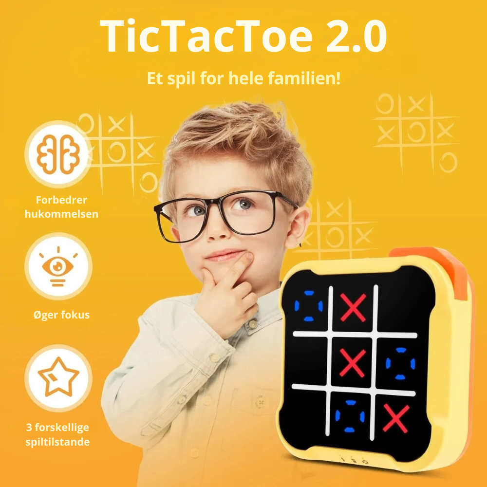 TicTacToe™ 2.0 | Bærbart huskespil til børn og voksne