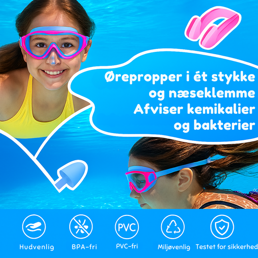 SwimSnaps™ | Børnevenlige svømmebriller uden træk i håret og tårer i øjnene