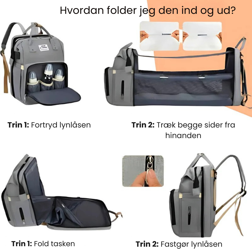 BabyBuddy™  | Fra pusletaske til barneseng i en håndevending