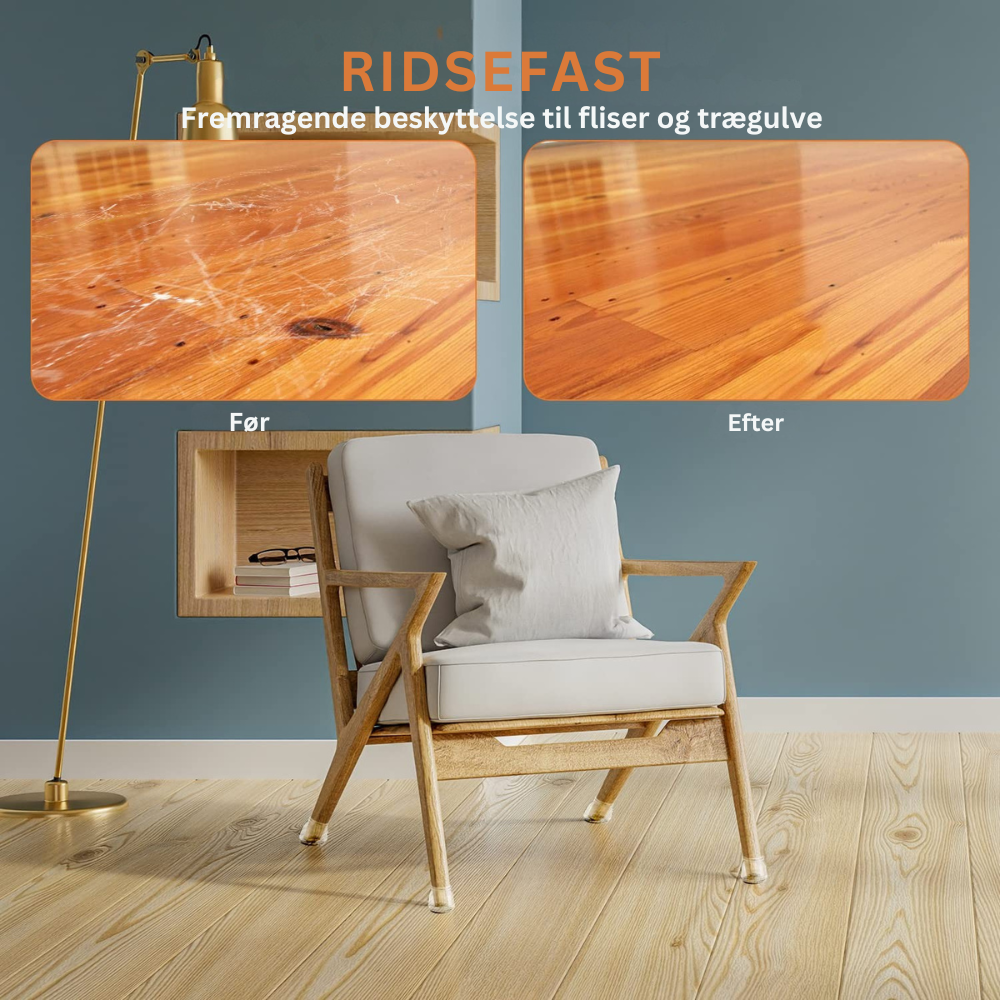 ChairSocks™ | Usynlige, fleksible sokker til stoleben – beskyt dine gulve mod ridser