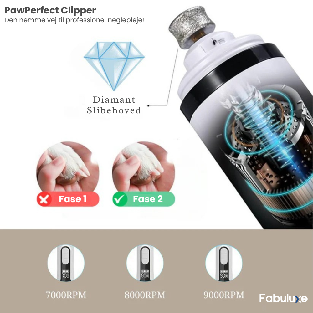 PawPerfect™ | Elektrisk negleklipper med LED og USB-opladning