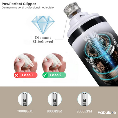 PawPerfect™ | Elektrisk negleklipper med LED og USB-opladning