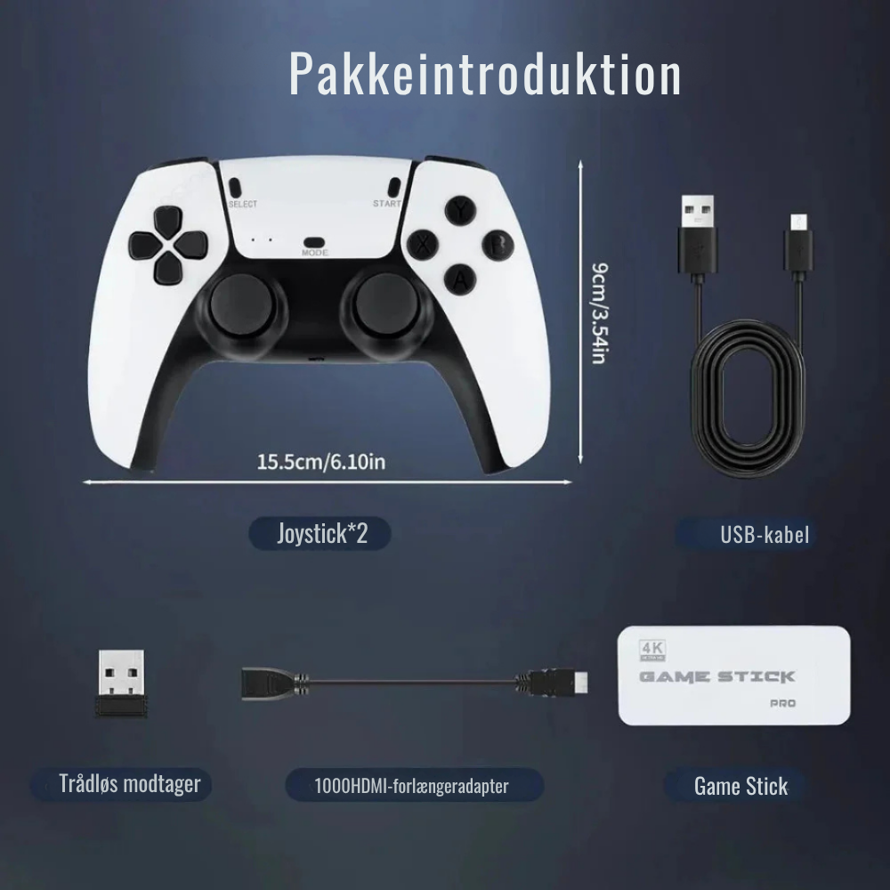 GameStickRetro™ | Genoplev din barndom med 20.000+ klassiske spil på ét sted