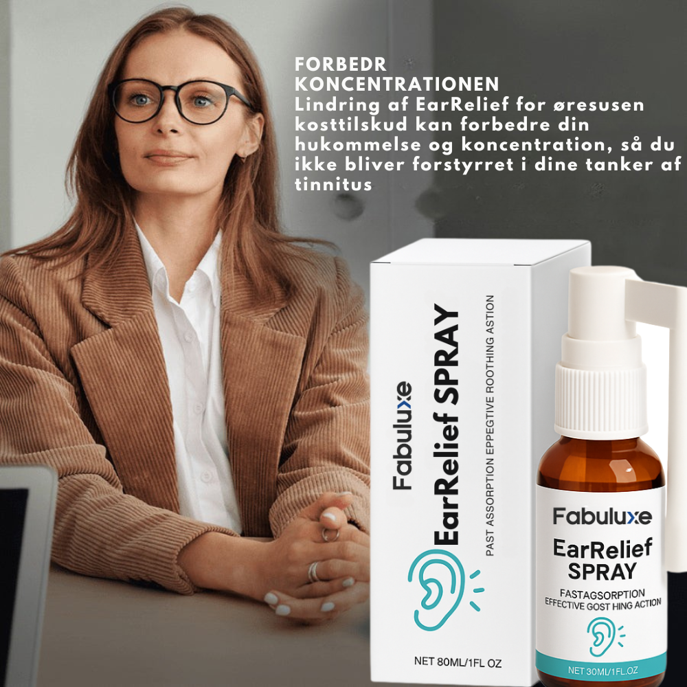 EarRelief™ | Ørespray mod tinnitus og ubehag – lindrer irritation og giver ro