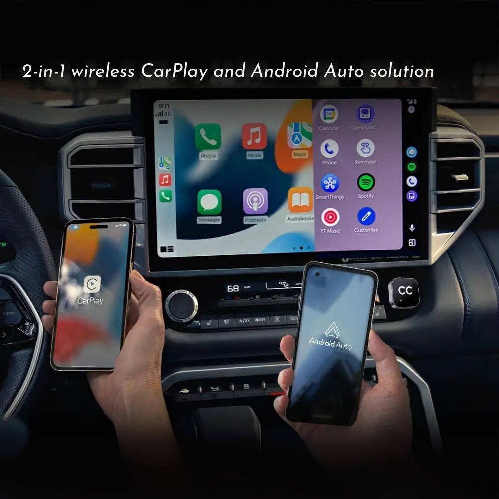 CastCube™ | Plug & Play USB-enhed til øjeblikkelig CarPlay og Android Auto i din bil