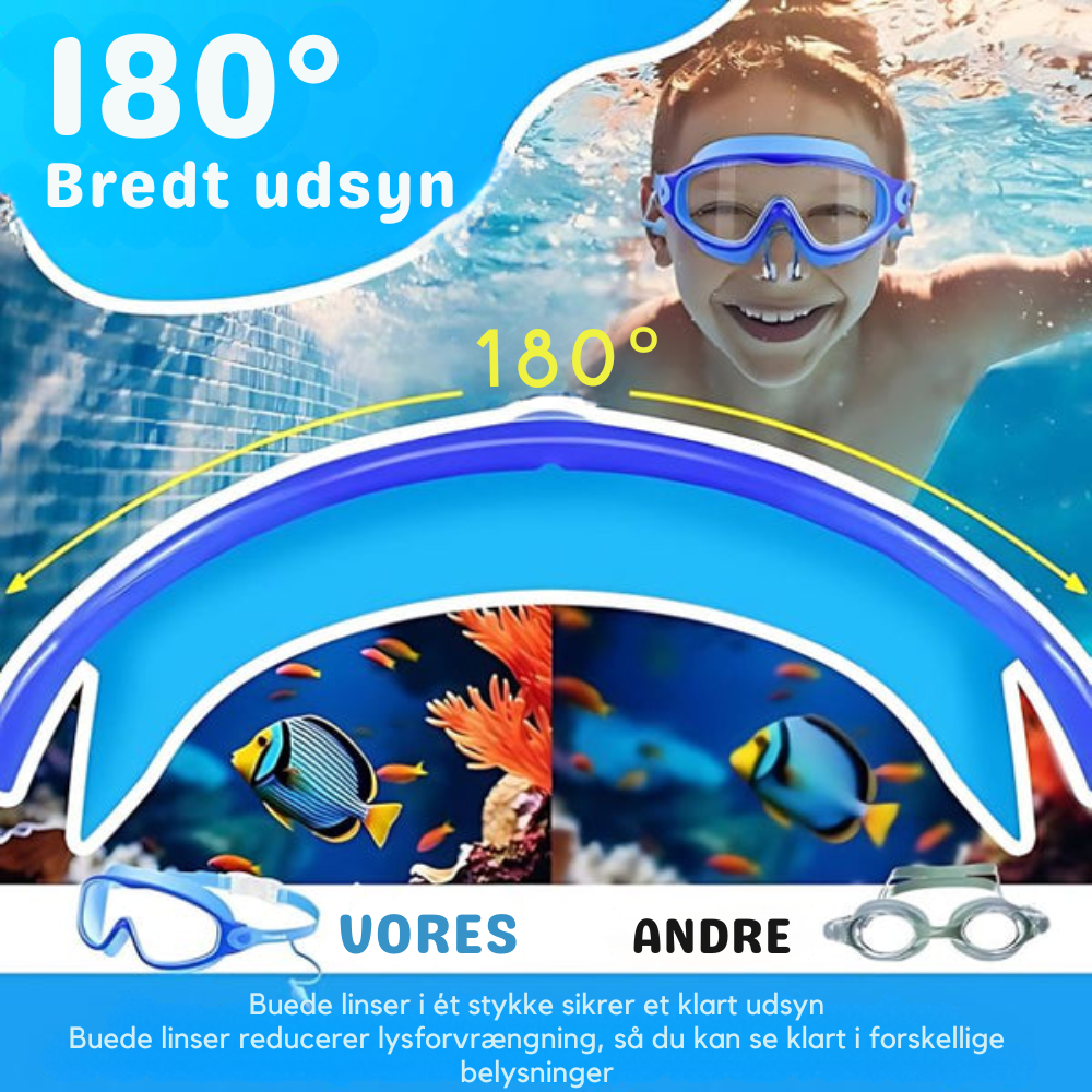 SwimSnaps™ | Børnevenlige svømmebriller uden træk i håret og tårer i øjnene