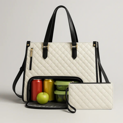 LuxeCarry™ | Alt-i-en Tas til Arbejde, Frokost og Laptop