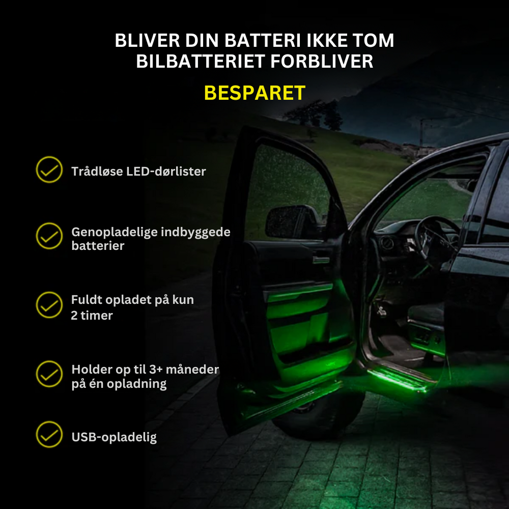 IllumiDrive™ | LED-indstigningslys til bil – magnetisk montering & skiftende farver med dit logo