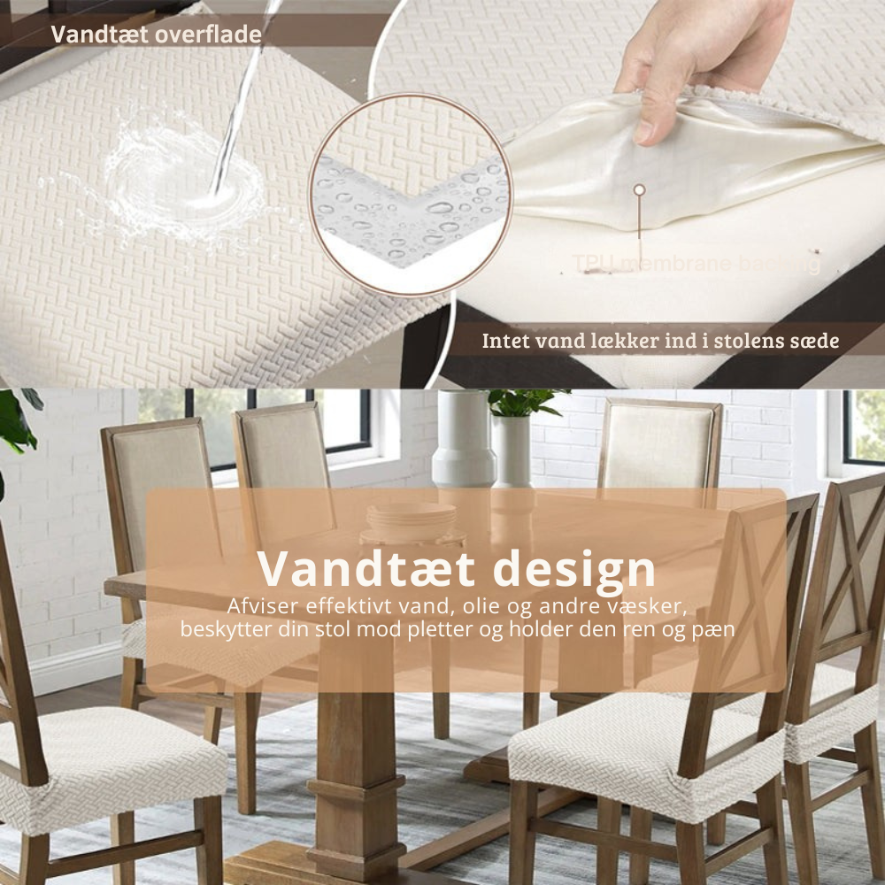 ChairCover™ | Vandtæt betræk der forvandler dine spisestuestole
