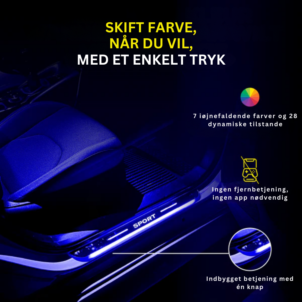 IllumiDrive™ | LED-indstigningslys til bil – magnetisk montering & skiftende farver med dit logo