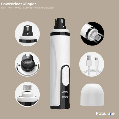 PawPerfect™ | Elektrisk negleklipper med LED og USB-opladning