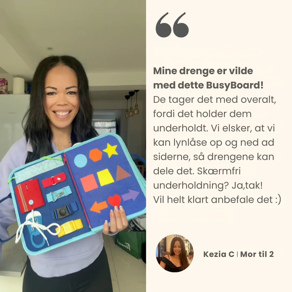 BusyBoard™ | Skærmfri læringsbog der udvikler dit barns fantasi og motorik