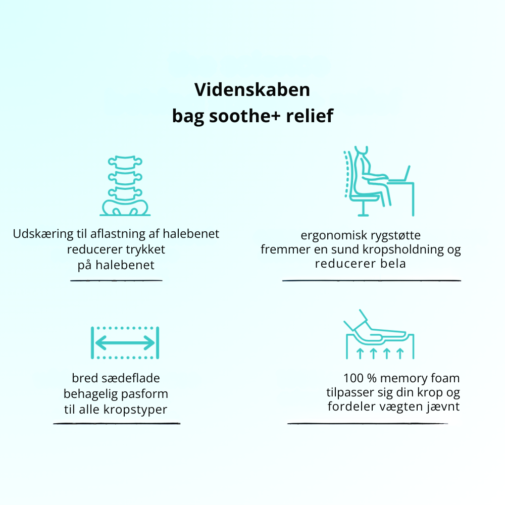 SootheSeat™ | Sid bedre, lev lettere – ergonomisk støtte, hvor du har mest brug for det