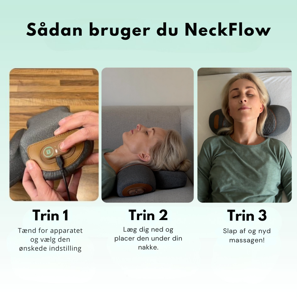 NeckFlow™ | Ergonomisk nakkemassager – Lindrer spændinger, reducerer stivhed og giver afslapning