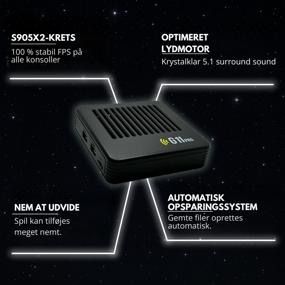 GameWave G11 Pro™ | Konsol med 100.000+ retrospil til hele familien
