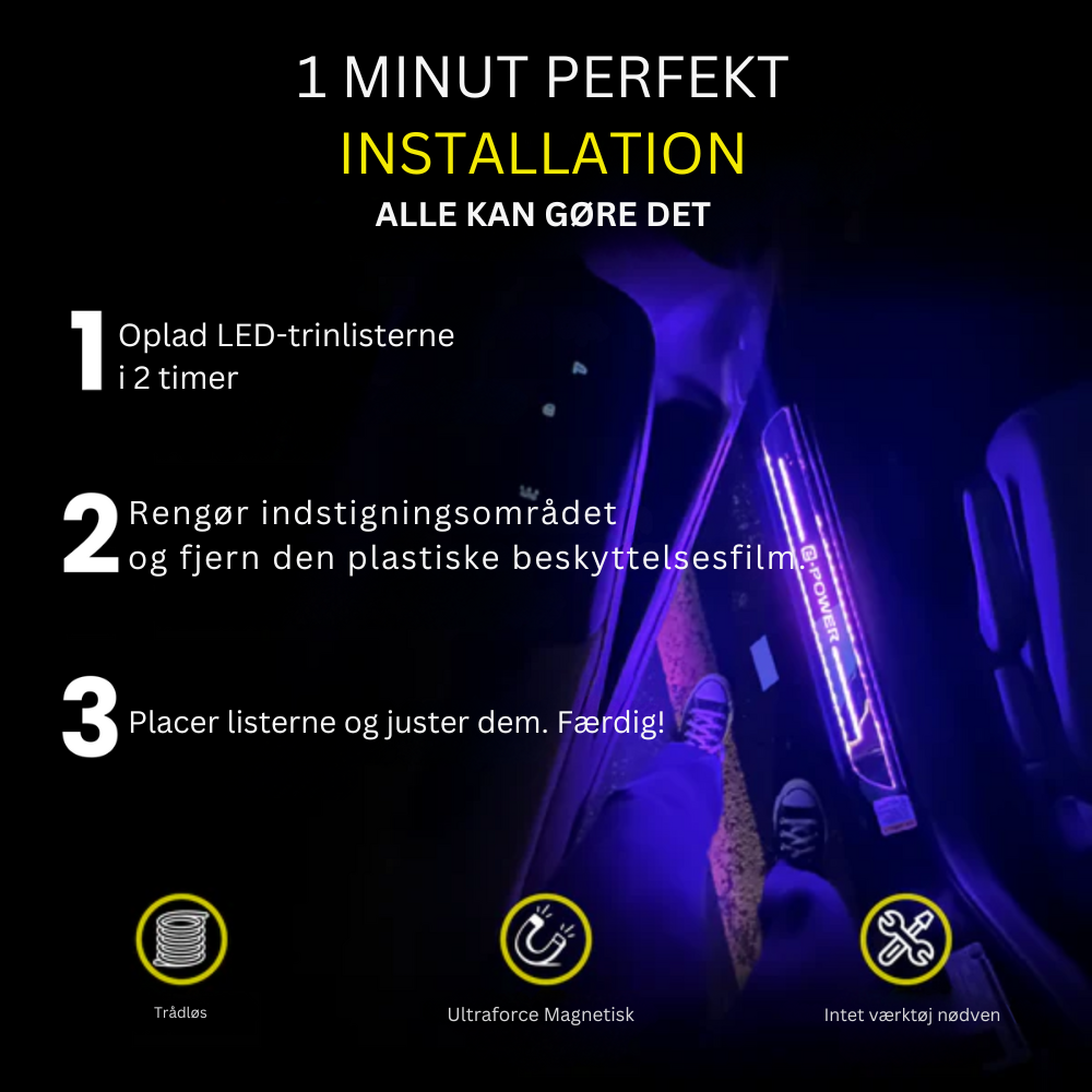 IllumiDrive™ | LED-indstigningslys til bil – magnetisk montering & skiftende farver med dit logo
