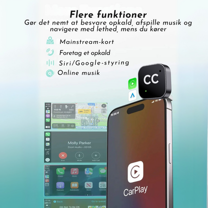 CastCube™ | Plug & Play USB-enhed til øjeblikkelig CarPlay og Android Auto i din bil