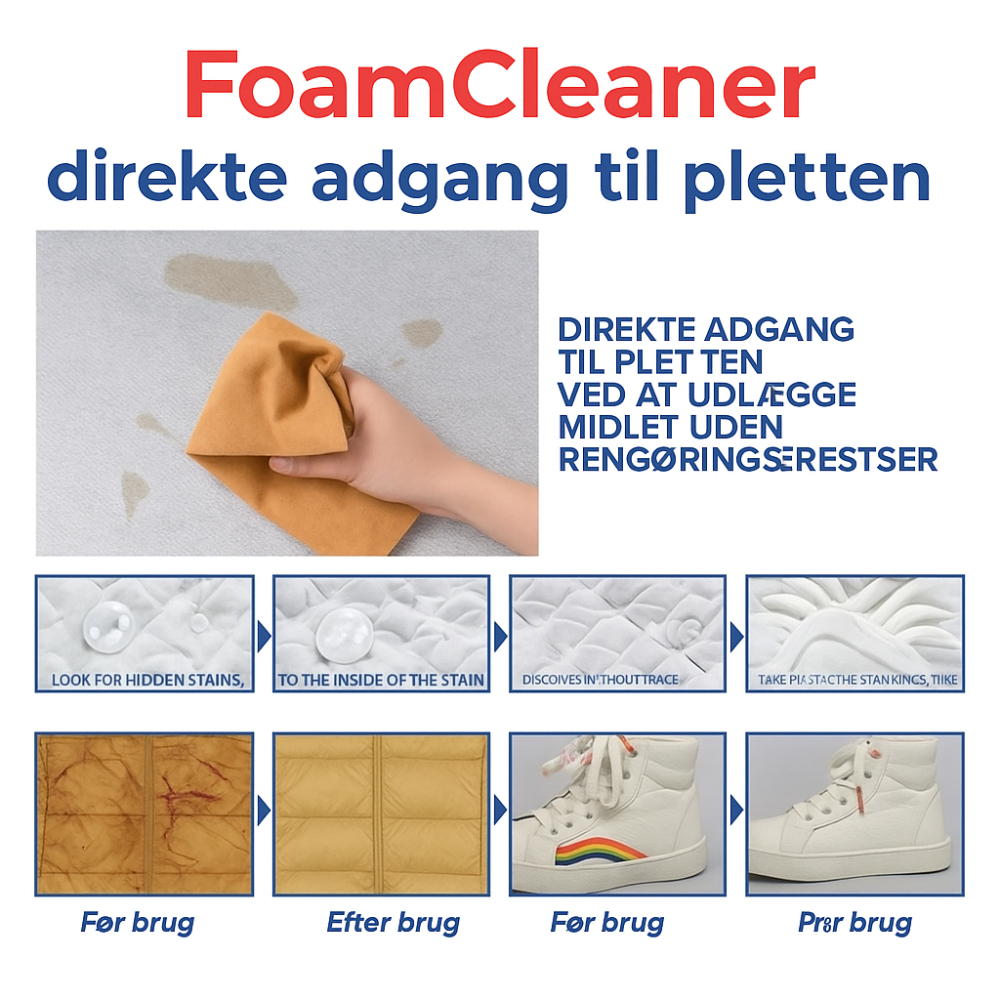 FoamCleaner™ | Hurtig pletfjerner uden vand og skrubning!