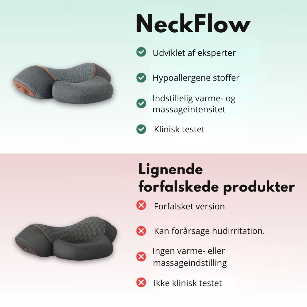 NeckFlow™ | Ergonomisk nakkemassager – Lindrer spændinger, reducerer stivhed og giver afslapning