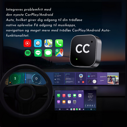CastCube™ | Plug & Play USB-enhed til øjeblikkelig CarPlay og Android Auto i din bil