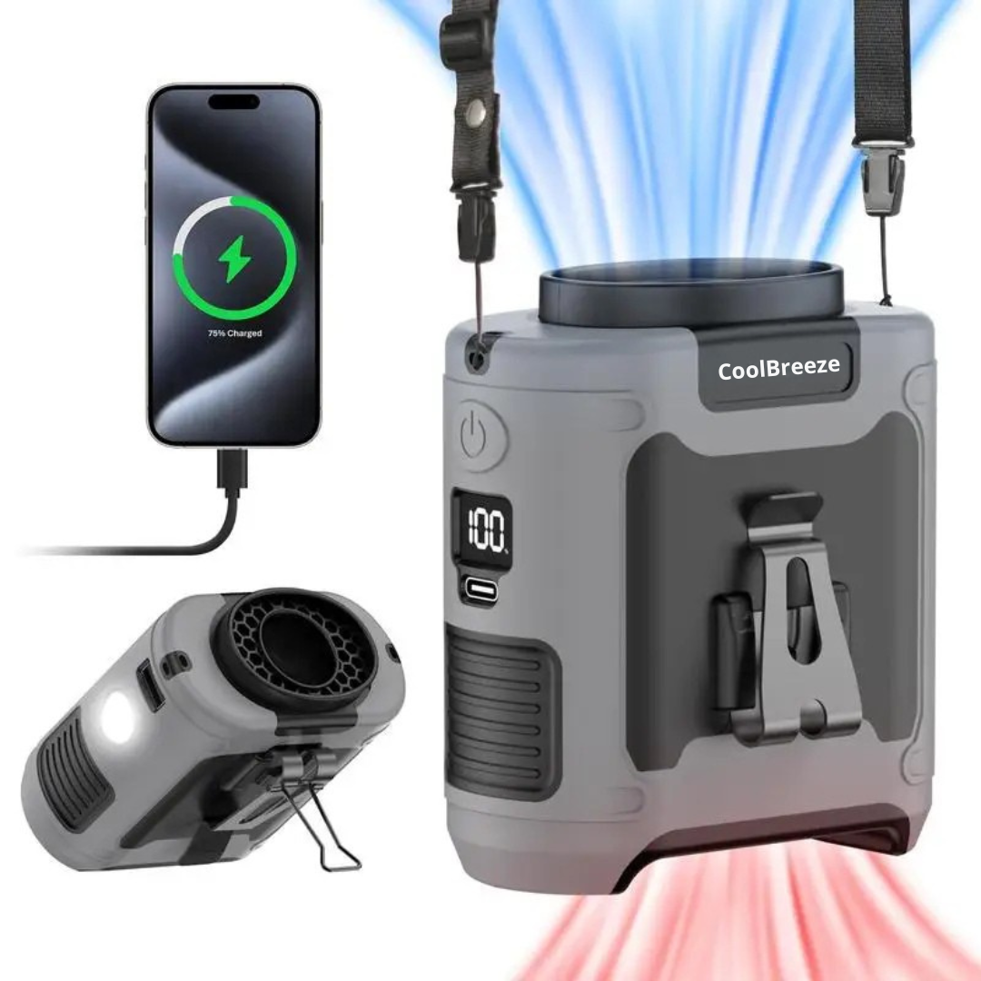CoolBreeze™ | Taljevifte & 10000mah Power Bank 2 i 1