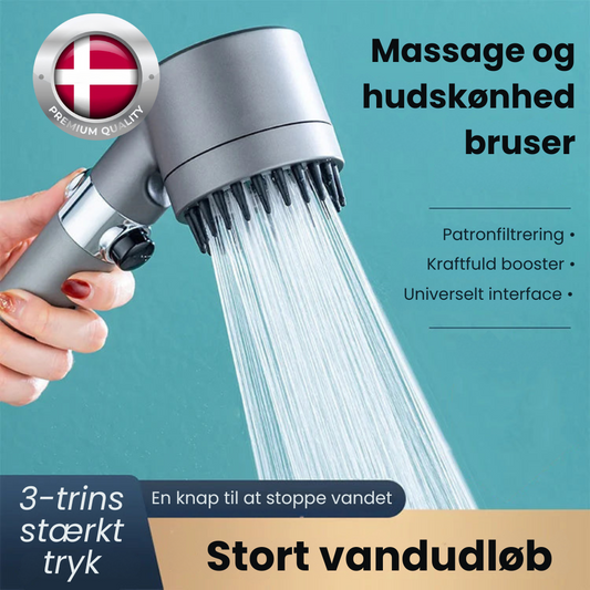 PowerJet™ | 4 i 1 massage- og Hudskønheds Multifunktions Brusehoved
