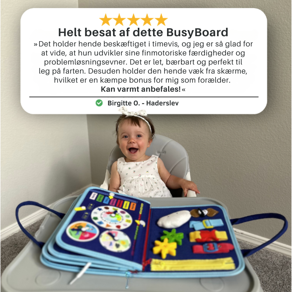 BusyBoard™ | Skærmfri læringsbog der udvikler dit barns fantasi og motorik