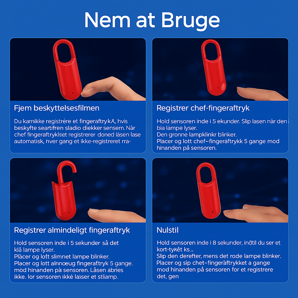 SmartLock™ | Fingeraftryk Touch Hængelås