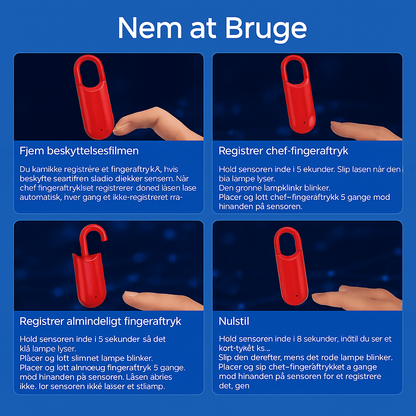 SmartLock™ | Fingeraftryk Touch Hængelås