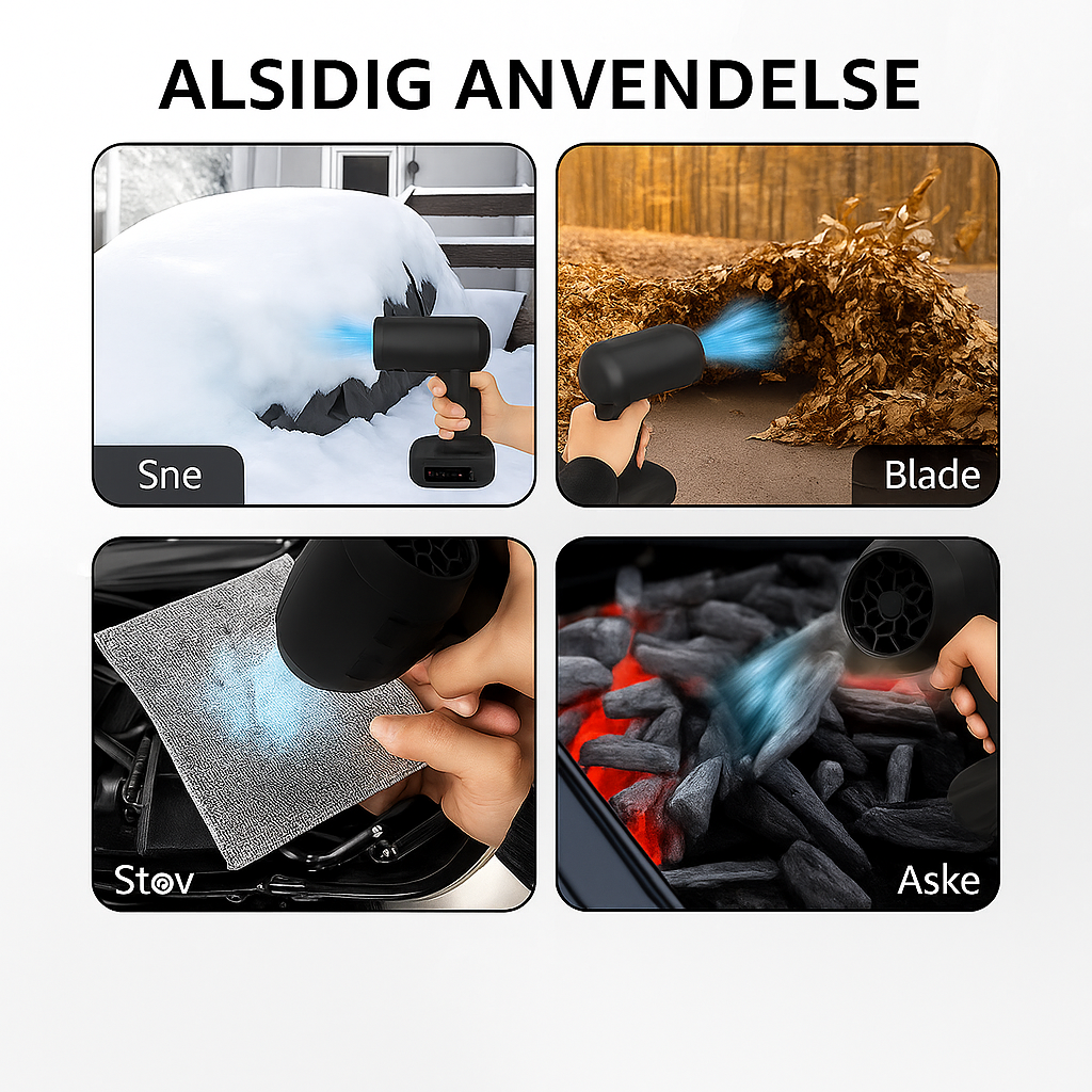 LeafBreeze™ | Trådløs blæser til hurtig oprydning af blade, snavs, støv og hverdagsaffald