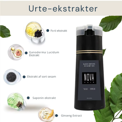 NovaHair™ | Quick Hair Colour Instant Dye Shampoo til mænd og kvinder