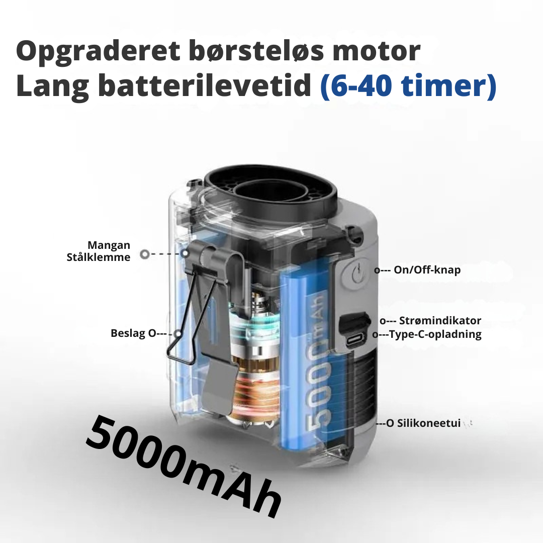 CoolBreeze™ | Taljevifte & 10000mah Power Bank 2 i 1