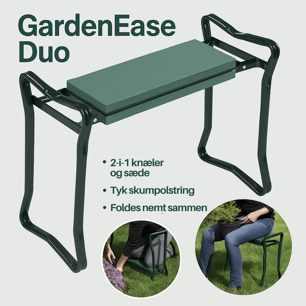 GardenEase™ | Undgå smerter i knæ og ryg, når du arbejder i haven!