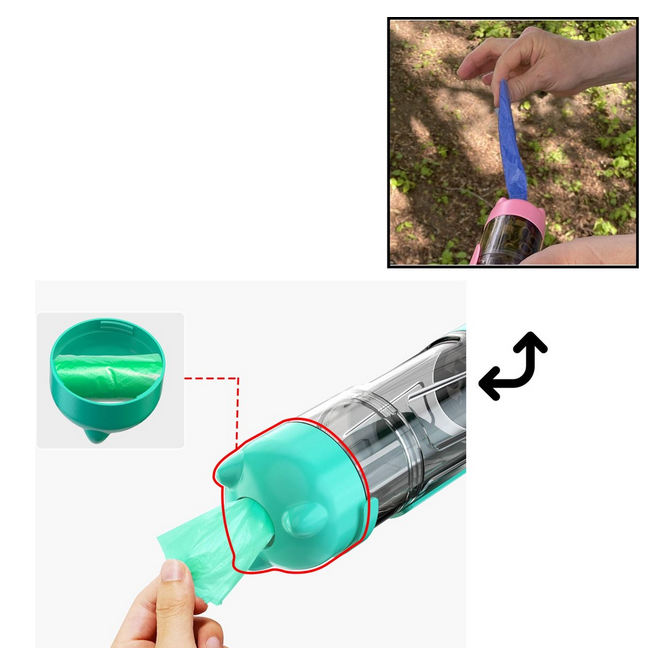 WoofKit™ | 4-i-1 Bærbar Vandflaske til Hunde